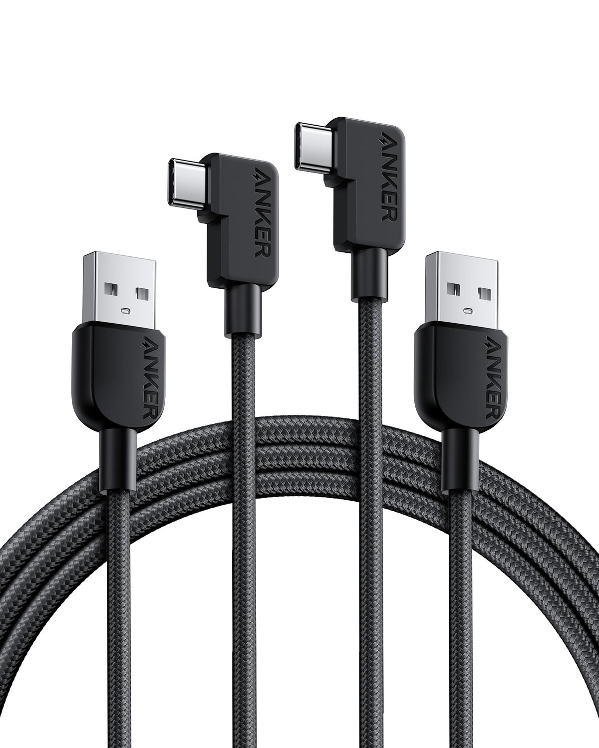 Anker USB-A to Right Angle USB-C Cable (2 Pack, 1.8m)