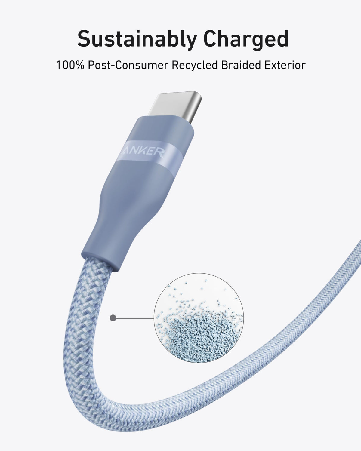 Anker USB-C to USB-C Cable (240W, Upcycled-Braided)