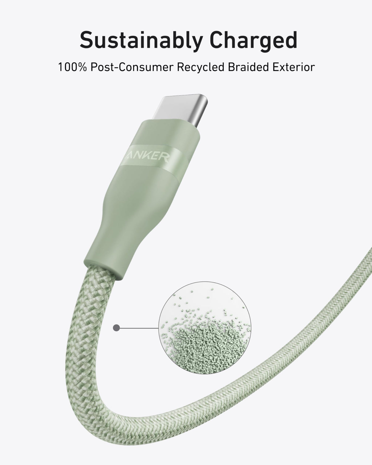 Anker USB-C to USB-C Cable (240W, Upcycled-Braided)