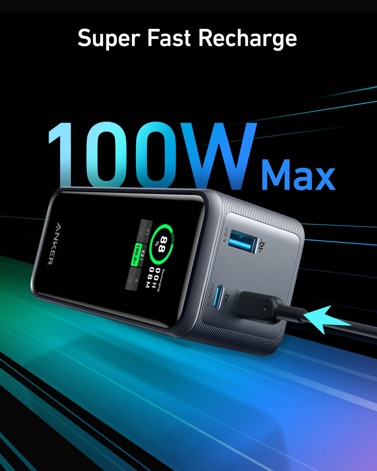 Anker Prime 20K Powerbank (200W, 3 Ports)