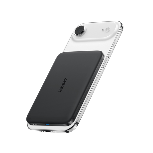 Anker black power bank for iPhone with wireless charging