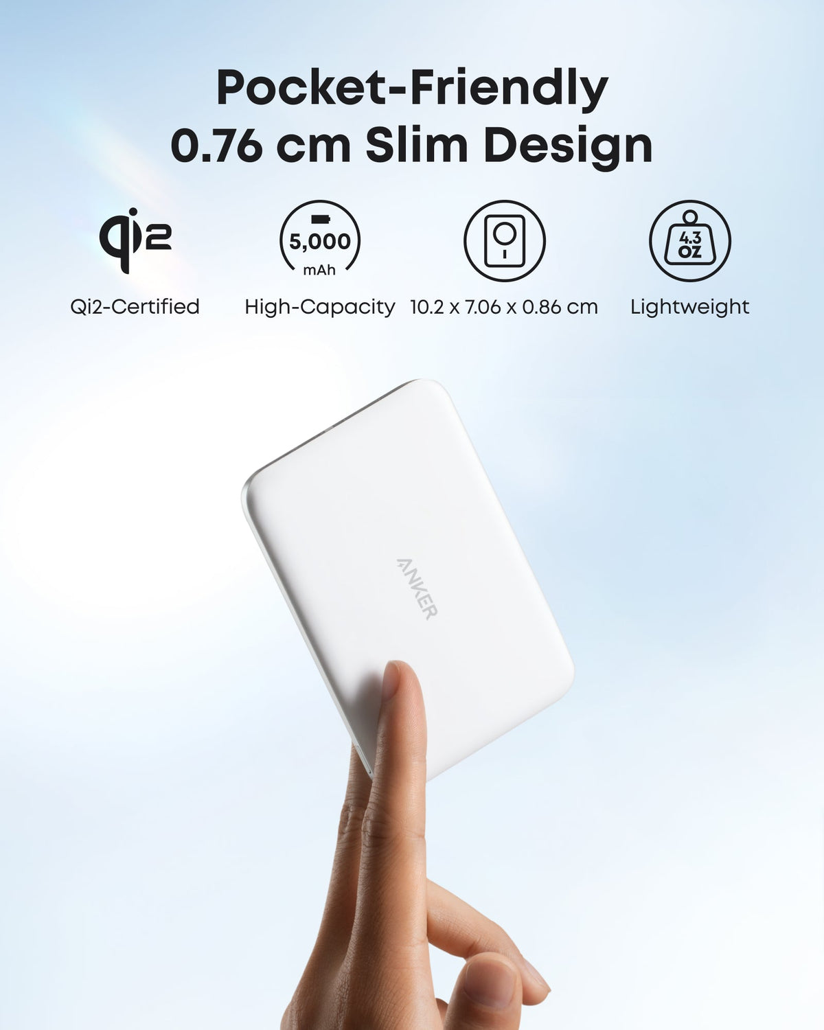 Anker MagGo Power Bank (5K, Ultra-Slim 122g, MagSafe)
