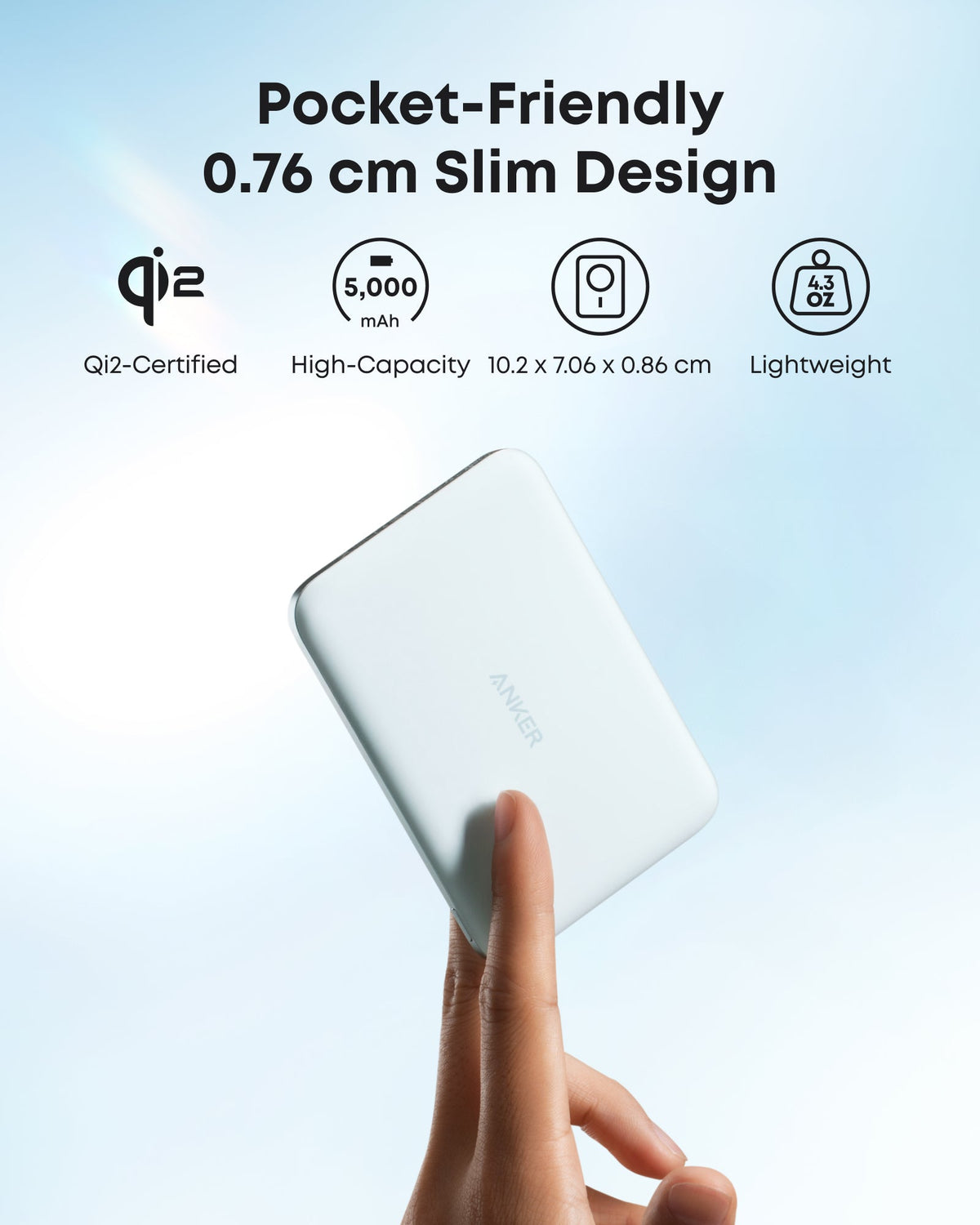 Anker MagGo Power Bank (5K, Ultra-Slim 122g, MagSafe)