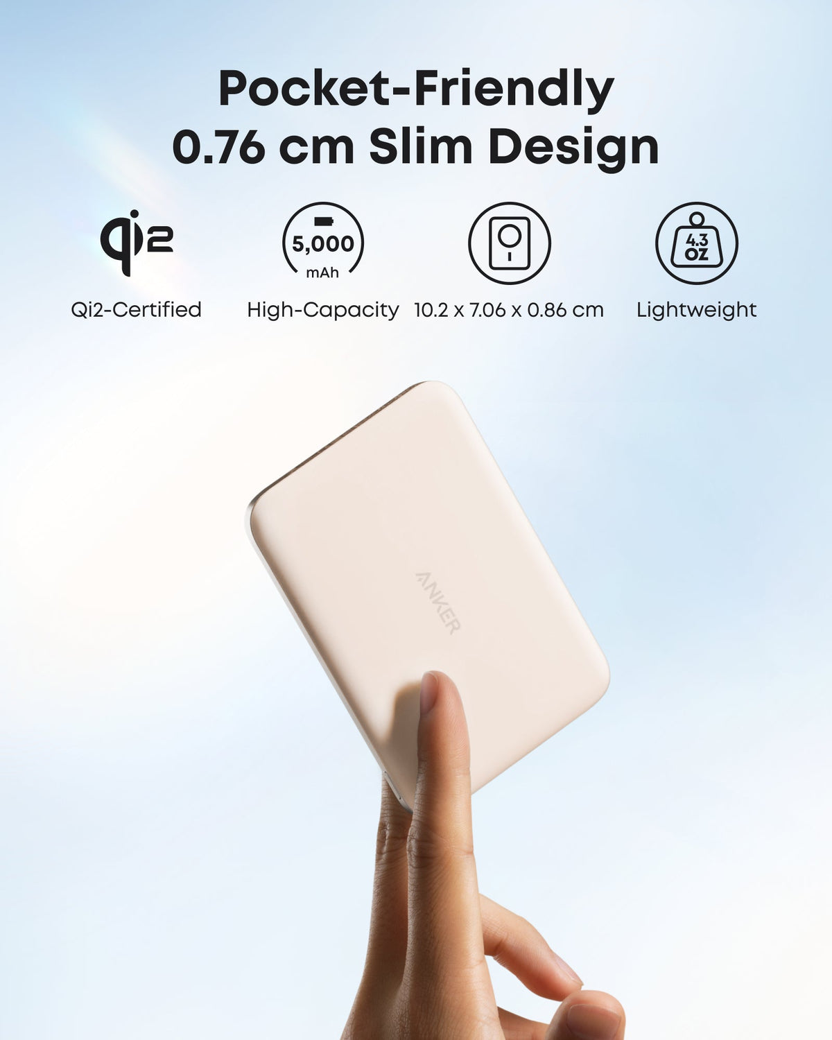 Anker MagGo Power Bank (5K, Ultra-Slim 122g, MagSafe)