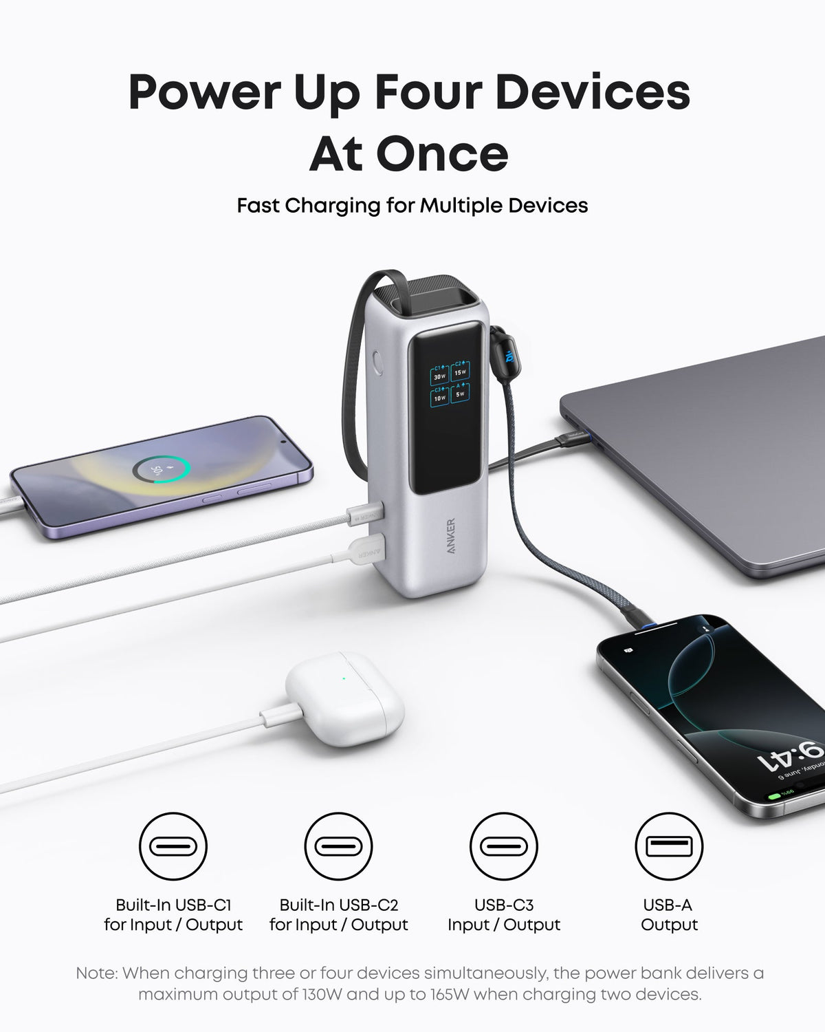 2 × Anker Laptop Power Bank (25K, 165W, Built-In Retractable Cable)