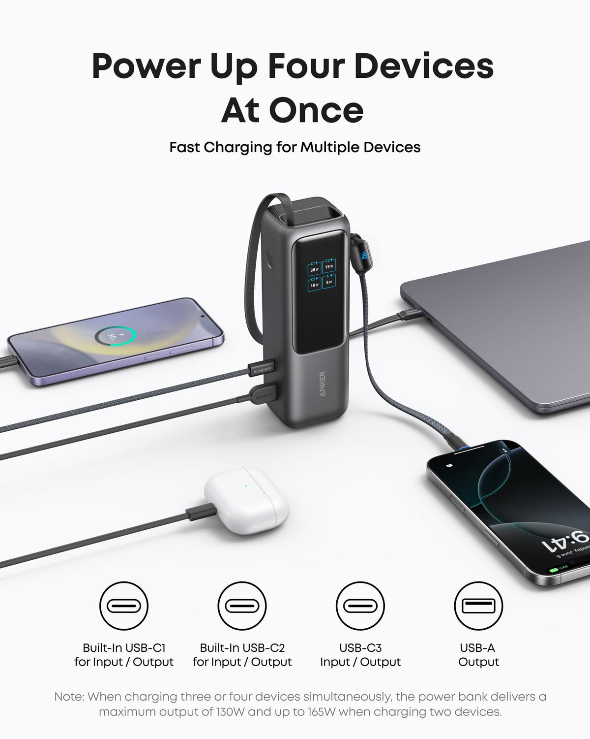 2 × Anker Laptop Power Bank (25K, 165W, Built-In Retractable Cable)