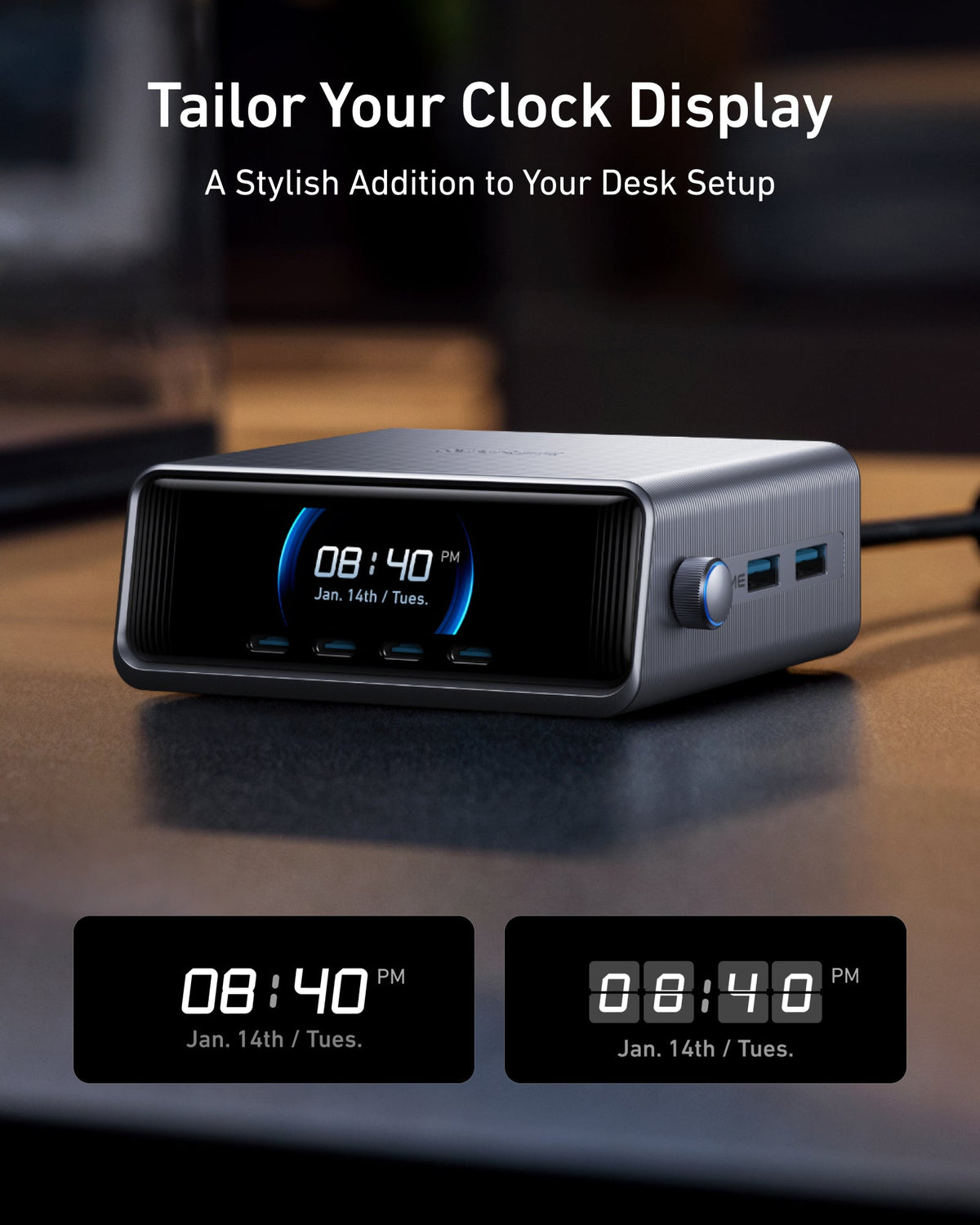 Anker Prime Charger (250W, 6 Ports, GaNPrime) and Prime USB-C to USB-C Cable (240W, Upcycled-Braided, 182cm)