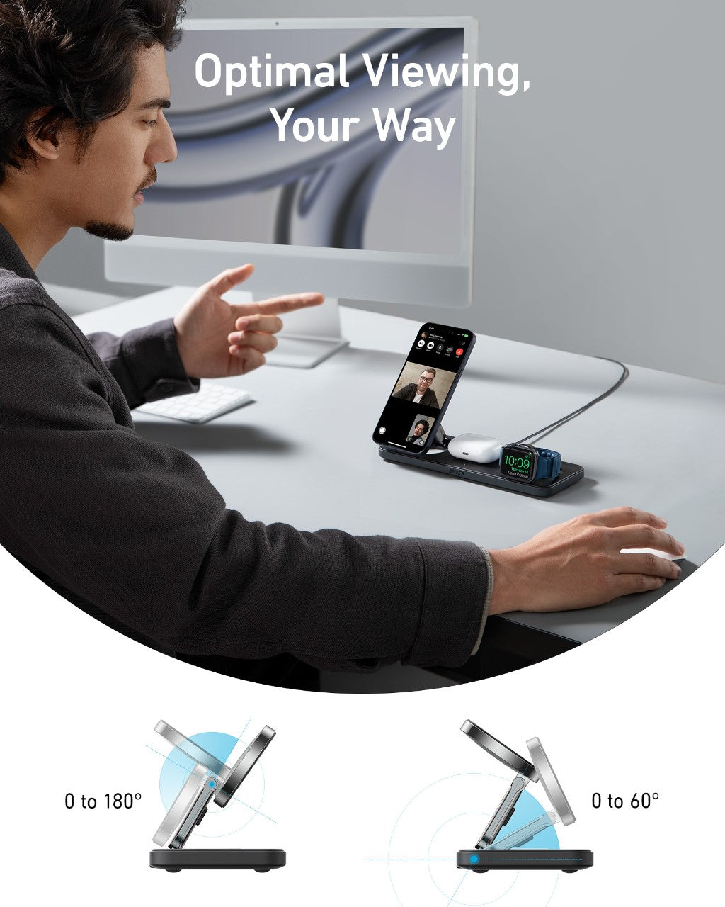 Anker 3-in-1 MagGo Wireless Charging Station (for iPhone, Airpods and Apple Watch)