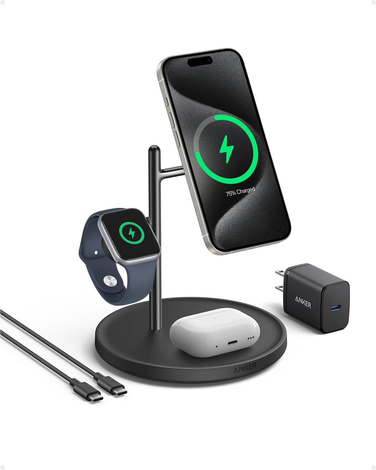 Anker MagGo Wireless Charging Station (3-in-1 Stand, MagSafe)