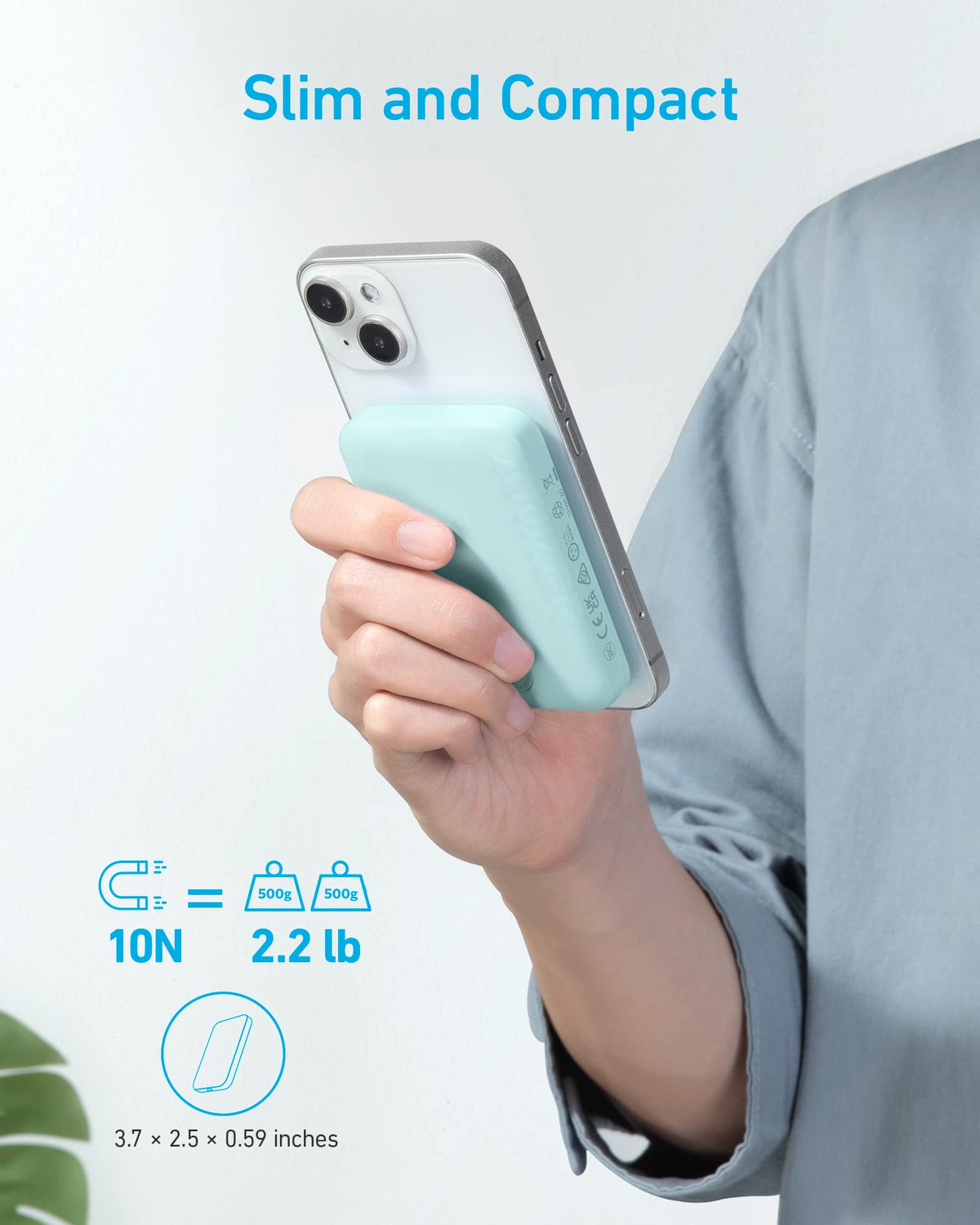 Anker for Magsafe Powerbank, 321 MagGo Battery (PowerCore Magnetic), 5,000mAh Magnetic Wireless Portable Charger