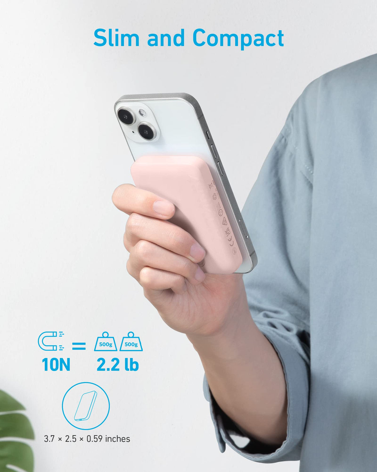 Anker for Magsafe Powerbank, 321 MagGo Battery (PowerCore Magnetic), 5,000mAh Magnetic Wireless Portable Charger