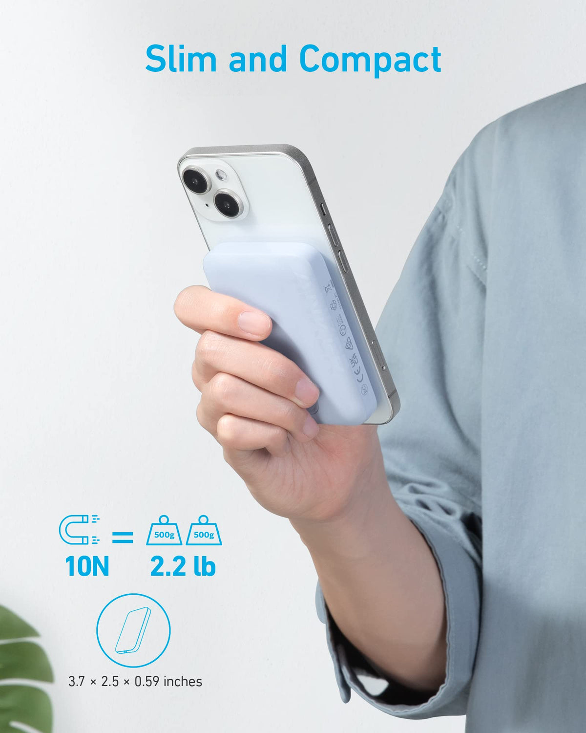 Anker for Magsafe Powerbank, 321 MagGo Battery (PowerCore Magnetic), 5,000mAh Magnetic Wireless Portable Charger